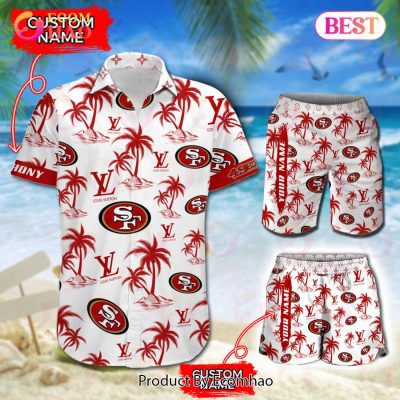 NFL San Francisco 49ers Louis Vuitton Logo Pattern Hawaiian Shirt & Shorts