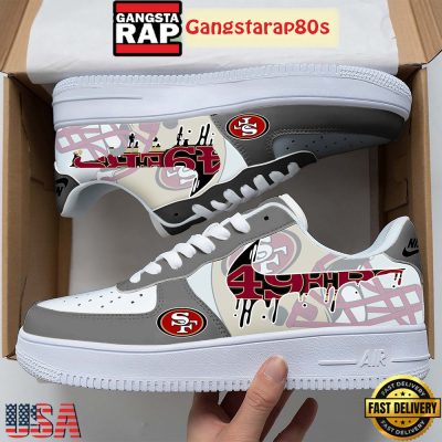 NFL San Francisco 49ers Team Logo Unique Air Force 1 Shoes Running Sneakers