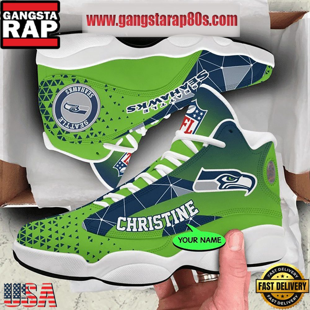 NFL Seattle Seahawks Personalized Air Jordan 13 Sport Shoes NFL Seattle Seahawks Personalized Air Jordan 13 Sport Shoes