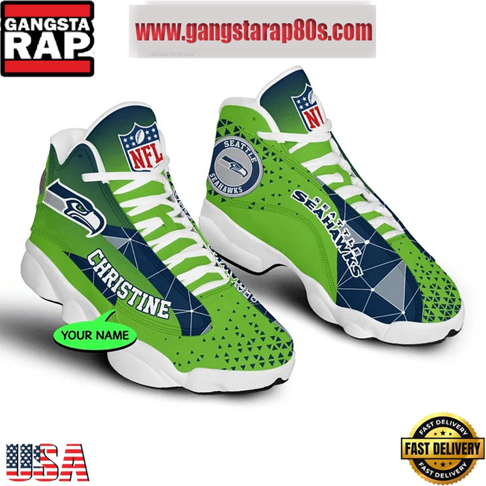 NFL Seattle Seahawks Personalized Air Jordan 13 Sport Shoes NFL Seattle Seahawks Personalized Air Jordan 13 Sport Shoes