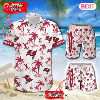 NFL Tampa Bay Buccaneers Louis Vuitton Logo Pattern Hawaiian Shirt & Shorts