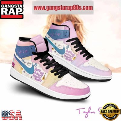 Taylor Swift Ask Me About Taylor Swift Black Design Air Jordan 1 Sneakers Shoes