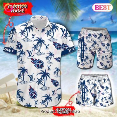 NFL Tennessee Titans Louis Vuitton Logo Pattern Hawaiian Shirt & Shorts