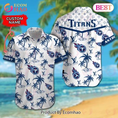 NFL Tennessee Titans Louis Vuitton Logo Pattern Hawaiian Shirt & Shorts