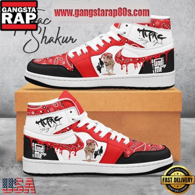 Tupac Shakur Only God Can Judge Me Air Jordan 1 Sneakers Shoes White Lace