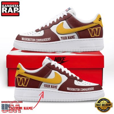 NFL Washington Commanders New Design Custom Air Force 1 Running Sneakers Shoes