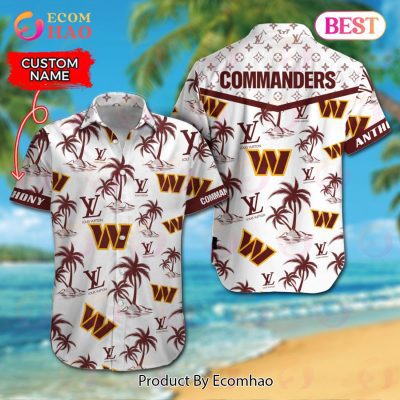 NFL Washington Commanders Louis Vuitton Logo Pattern Hawaiian Shirt & Shorts