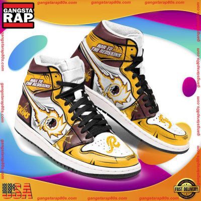 NFL Washington Redskins Football Logo Team Air Jordan 1 Running Sneakers Shoes