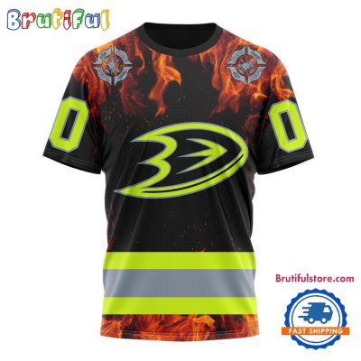 NHL Anaheim Ducks Special Honoring Firefighters Design T Shirt, Hoodie, Sweatshirt