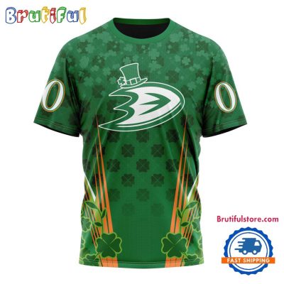 NHL Anaheim Ducks Special St. Patrick's Day All Over Print Shirts
