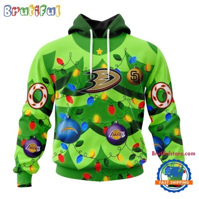 NHL Anaheim Ducks Specialized Christmass Tree Color And City's Sport Teams Hoodie, Sweatshirt, T Shirt