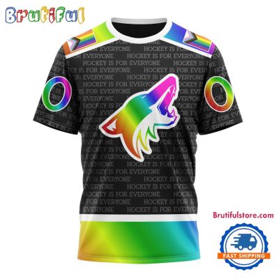 NHL Arizona Coyotes Special LGBT Pride Is For Everyone Hockey Design T Shirt, Sweatshirt, Hoodie