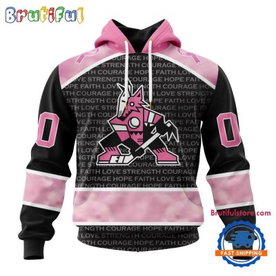 NHL Arizona Coyotes Special Pink Fight Breast Cancer Art Hoodie, T Shirt, Sweatshirt