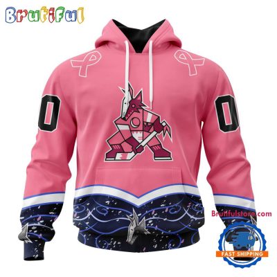 NHL Arizona Coyotes Specialized Hockey Fights Cancer Hoodie