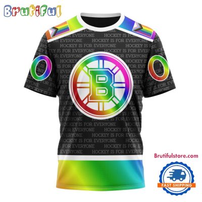 NHL Boston Bruins Special LGBT Pride Is For Everyone Hockey Design T Shirt, Sweatshirt, Hoodie