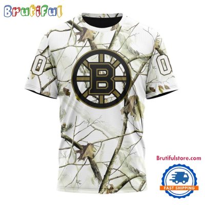 NHL Boston Bruins Special White Winter Hunting Camo T Shirt, Hoodie, Sweatshirt
