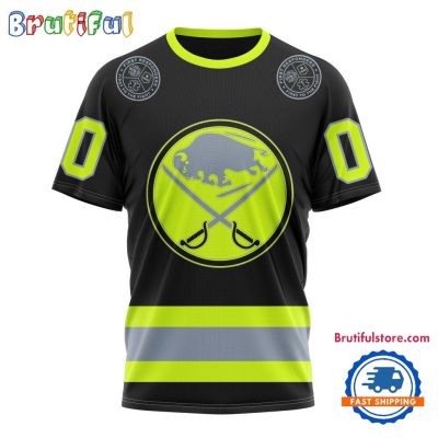 NHL Buffalo Sabres Specialized FireFighter Uniforms Color Design T Shirt