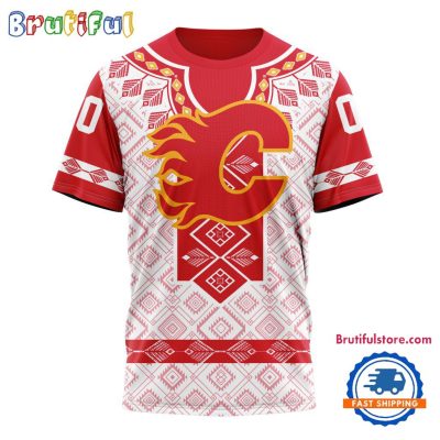 NHL Calgary Flames Hockey Team Native Heritage Design T Shirt, Hoodie, Sweatshirt