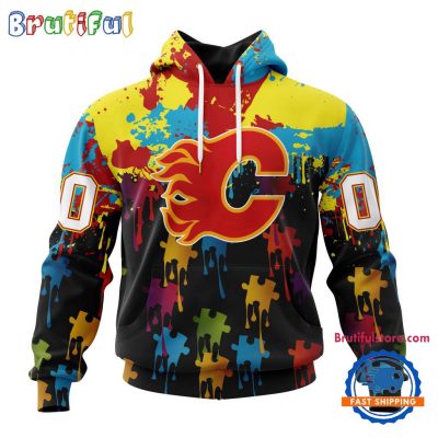 NHL Calgary Flames Special Autism Awareness Custom Hoodie, Sweatshirt, TShirt
