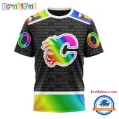 NHL Calgary Flames Special LGBT Pride Is For Everyone Hockey Design T Shirt, Sweatshirt, Hoodie
