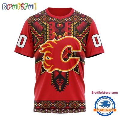 NHL Calgary Flames Special Native American Heritage Design T Shirt, Hoodie, Sweatshirt