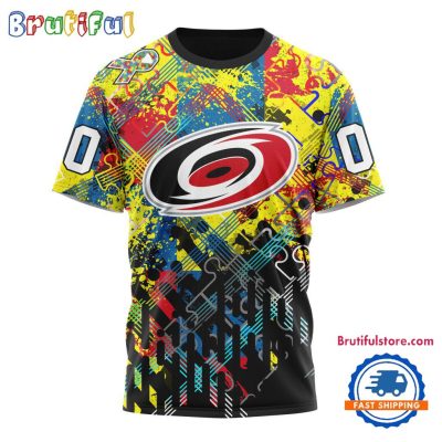 NHL Carolina Hurricanes Hockey Logo Team Autism Awareness Design TShirt, Sweatshirt, Hoodie