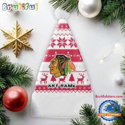 NHL Chicago Blackhawks Hockey Team Christmas Hat, Sport Santa Hats, Christmas Hat Gift