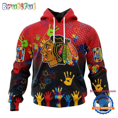 NHL Chicago Blackhawks Special Autism Awareness Personalization Hoodie, TShirt, Sweatshirt