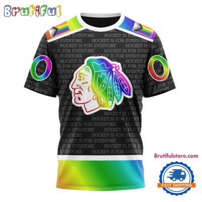 NHL Chicago Blackhawks Special LGBT Pride Is For Everyone Hockey Design T Shirt, Sweatshirt, Hoodie