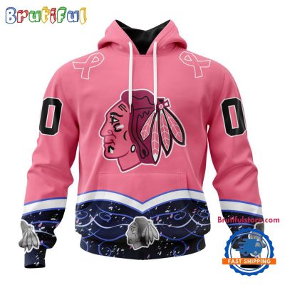 NHL Chicago BlackHawks Specialized Hockey Fights Cancer Hoodie