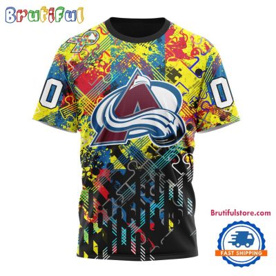 NHL Colorado Avalanche Hockey Logo Team Autism Awareness Design TShirt, Sweatshirt, Hoodie