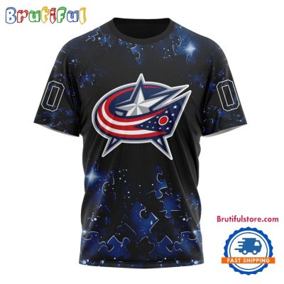 NHL Columbus Blue Jackets Autism Awareness Hockey New Design TShirt, Sweatshirt, Hoodie