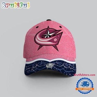 NHL Columbus Blue Jackets Hockey Fights Against Cancer Design Cap