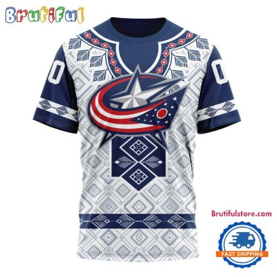 NHL Columbus Blue Jackets Hockey Team Native Heritage Design T Shirt, Hoodie, Sweatshirt