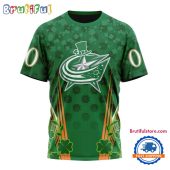 NHL Columbus Blue Jackets Special St. Patrick's Day All Over Print Shirts