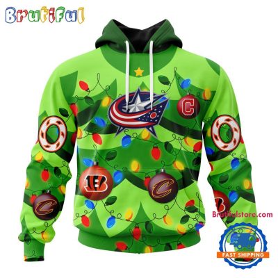 NHL Columbus Blue Jackets Specialized Christmass Tree Color And City's Sport Teams Hoodie, Sweatshirt, T Shirt