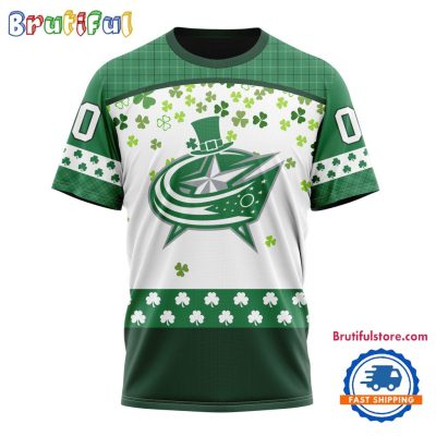 NHL Columbus Blue Jackets St. Patrick's Day For Hockey Fans New Design T Shirt