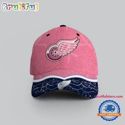 NHL Detroit Red Wings Hockey Fights Against Cancer Design Cap