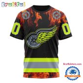 NHL Detroit Red Wings Special Honoring Firefighters Design T Shirt, Hoodie, Sweatshirt
