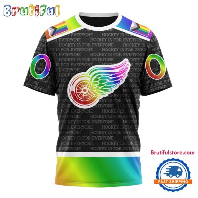 NHL Detroit Red Wings Special LGBT Pride Is For Everyone Hockey Design T Shirt, Sweatshirt, Hoodie