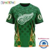 NHL Detroit Red Wings Special St. Patrick's Day All Over Print Shirts