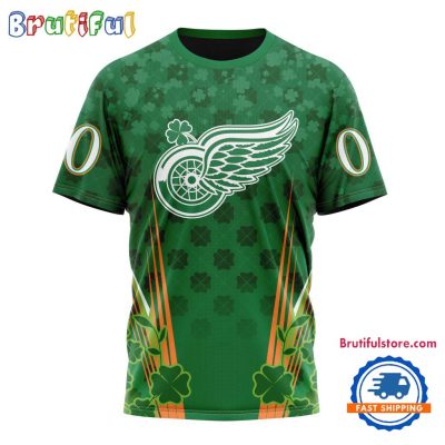 NHL Detroit Red Wings Special St. Patrick's Day All Over Print Shirts