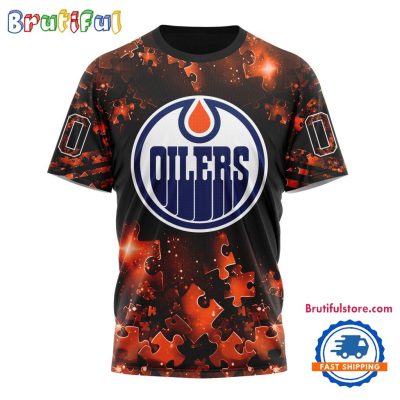 NHL Edmonton Oilers Autism Awareness Hockey New Design TShirt, Sweatshirt, Hoodie