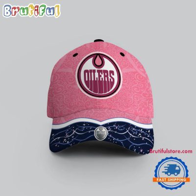 NHL Edmonton Oilers Hockey Fights Against Cancer Design Cap
