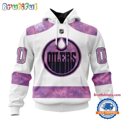 NHL Edmonton Oilers Personalized Hockey Fight Cancer Design Limited New Hoodie, Hockey Fight Cancer 3D Shirt