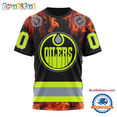 NHL Edmonton Oilers Special Honoring Firefighters Design T Shirt, Hoodie, Sweatshirt