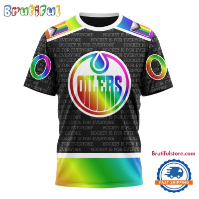 NHL Edmonton Oilers Special LGBT Pride Is For Everyone Hockey Design T Shirt, Sweatshirt, Hoodie