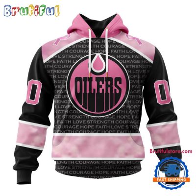 NHL Edmonton Oilers Special Pink Fight Breast Cancer Art Hoodie, T Shirt, Sweatshirt