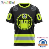NHL Edmonton Oilers Specialized FireFighter Uniforms Color Design T Shirt