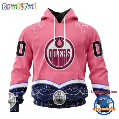 NHL Edmonton Oilers Specialized Hockey Fights Cancer Hoodie